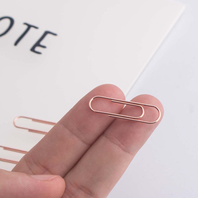 kootiko Rose Gold Cute Paper Clips Small  300 Pcs Smooth Stainless Steel Paperclips Small for Office  School  Home Supplies Wedding Women Girls Kids Students (1 inch/ 28mm) - Image 3